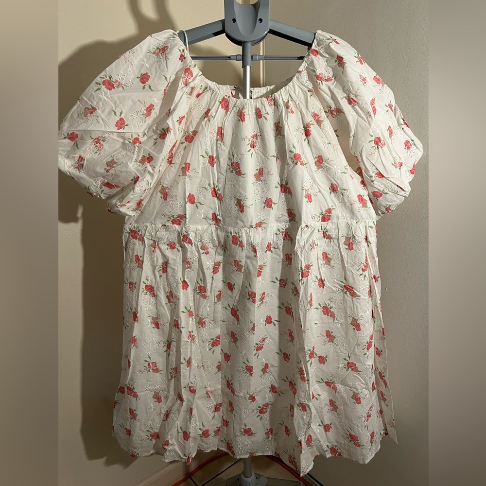 Plus Floral Embroidered Mini Dress- Endless Rose - Picture 9 of 11